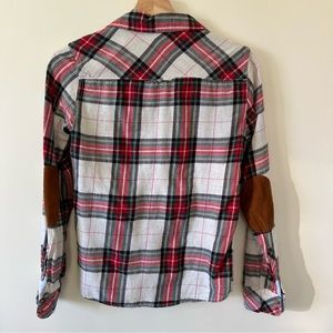 H&M Red Plaid Madras Flannel Button-up Long Sleeve Shirt Top